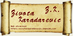 Života Karadarević vizit kartica